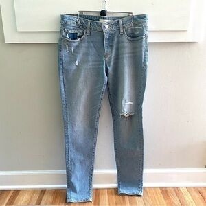 Levi 711 Skinny Distressed Denim Blue Jeans